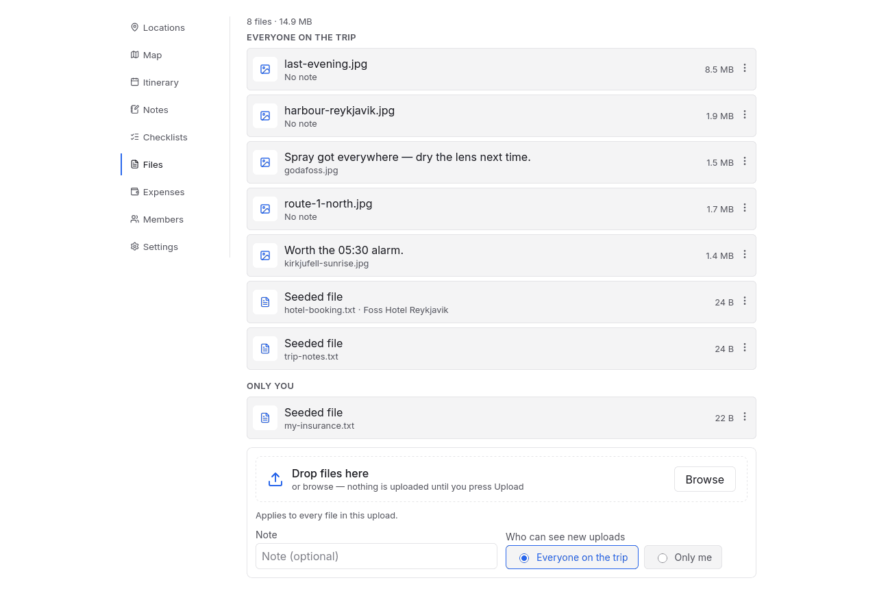 The files tab