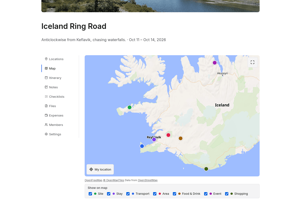 The trip map